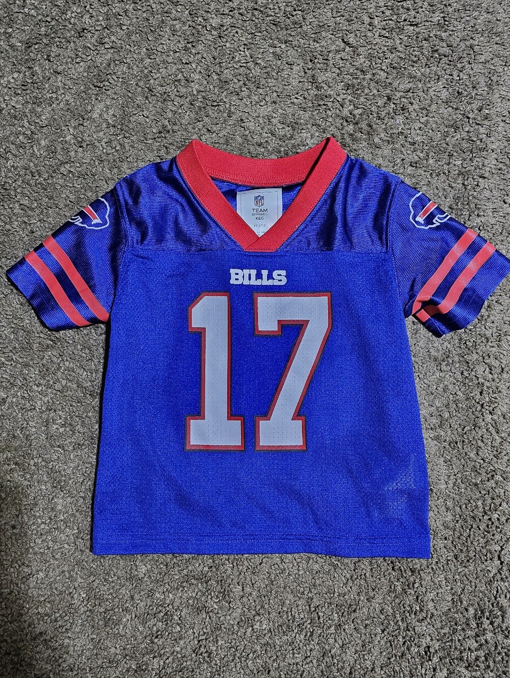 NFL TEAM APPAREL BUFFALO BILLS ALLEN #17 TODDLER KIDS JERSEY SIZE 2T BLUE/RED - Picture 7 of 8